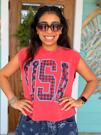 Red USA Tank