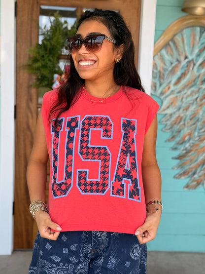 Red USA Tank