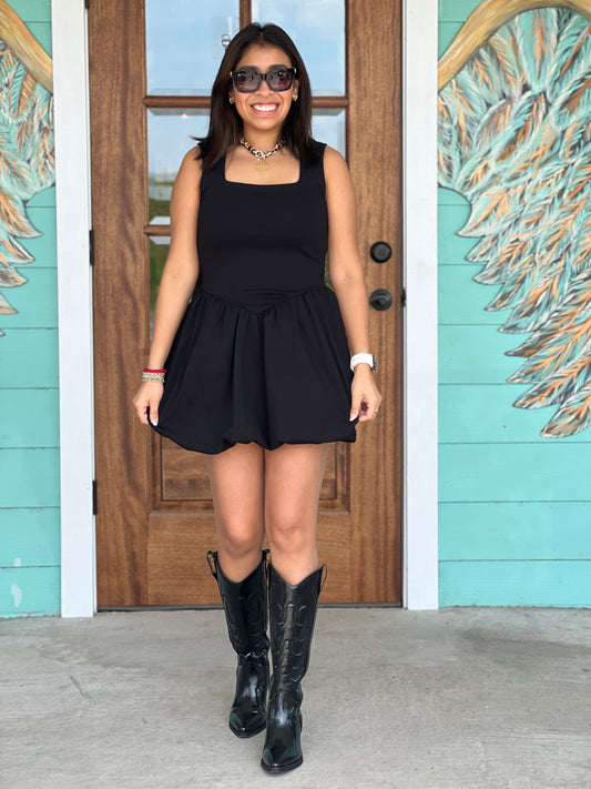 Black Bubble Mini Dress
