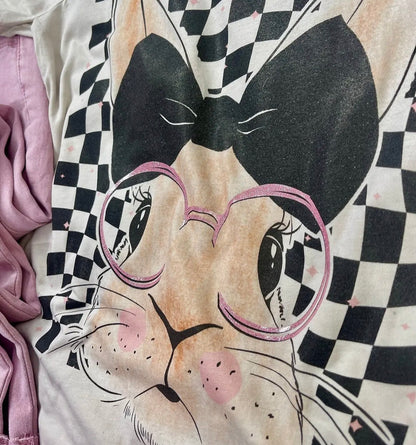YOUTH Checkered Bunny Glasses Tee