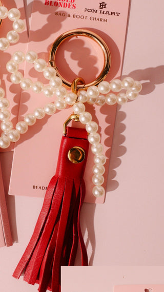 JH x Beaded Blondes Bag Charm Cherry Leather