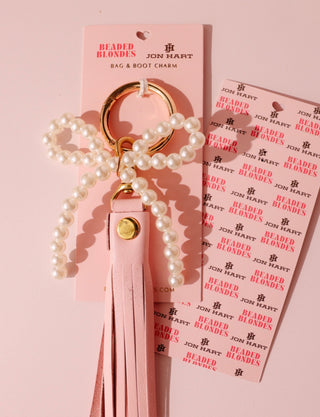 JH x Beaded Blondes Bag Charm Blush Leather