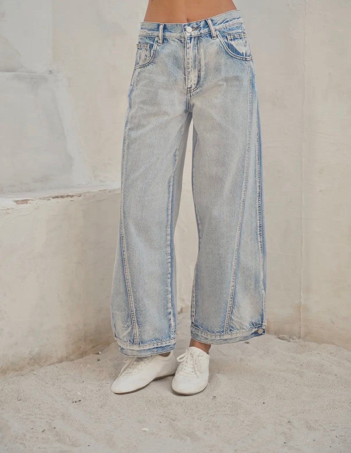 Light Vintage Washed Curve Sideseam Denim
