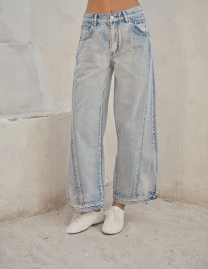Light Vintage Washed Curve Sideseam Denim
