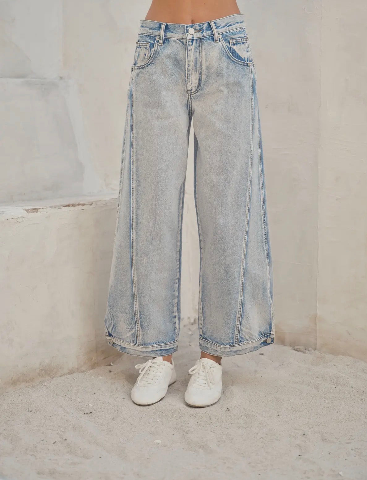Light Vintage Washed Curve Sideseam Denim