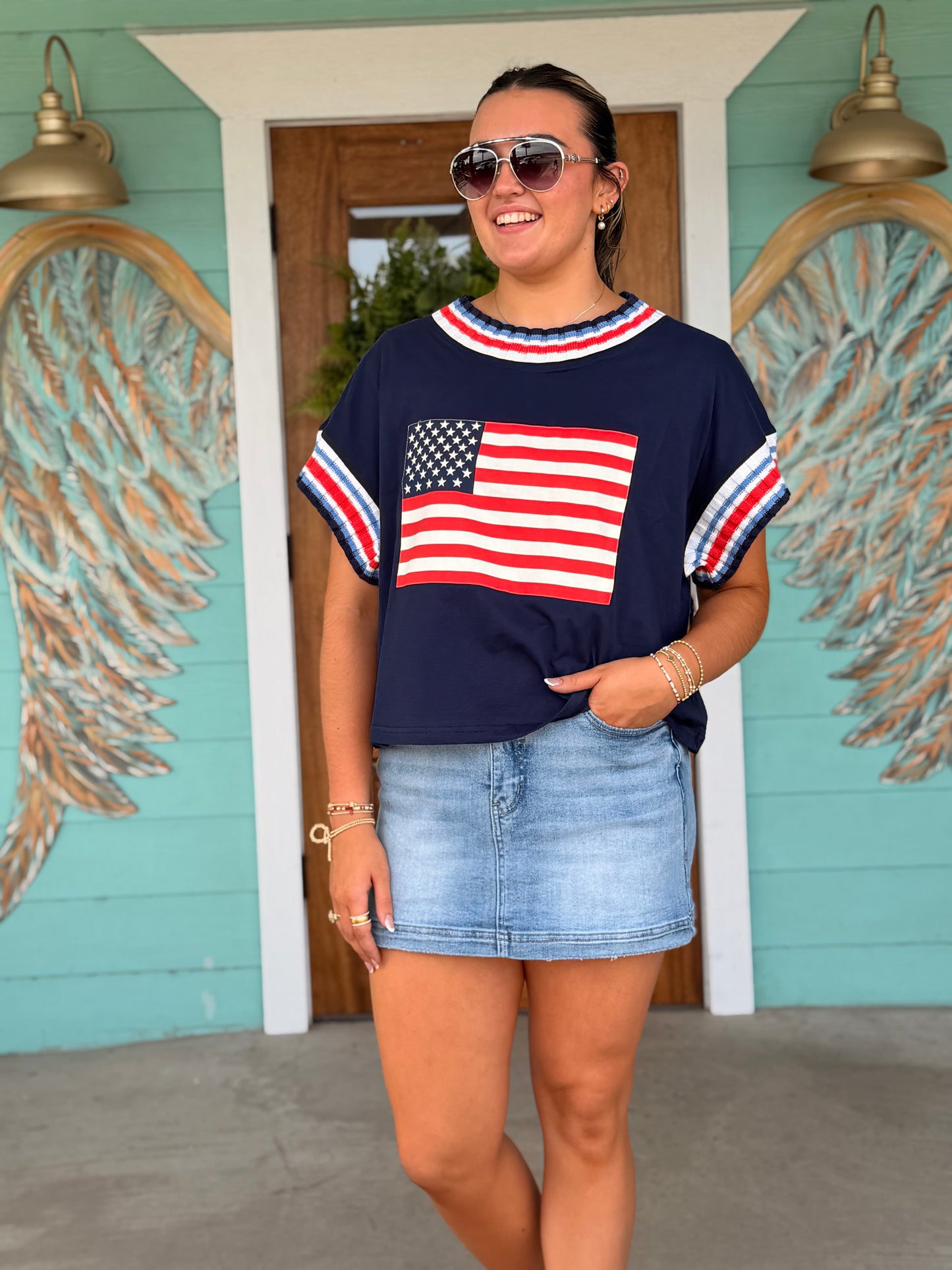 Light Denim High Rise Skort