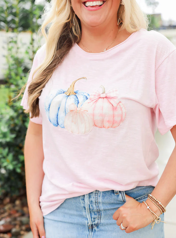 Layerz Pink Pumpkin AppliqueTee