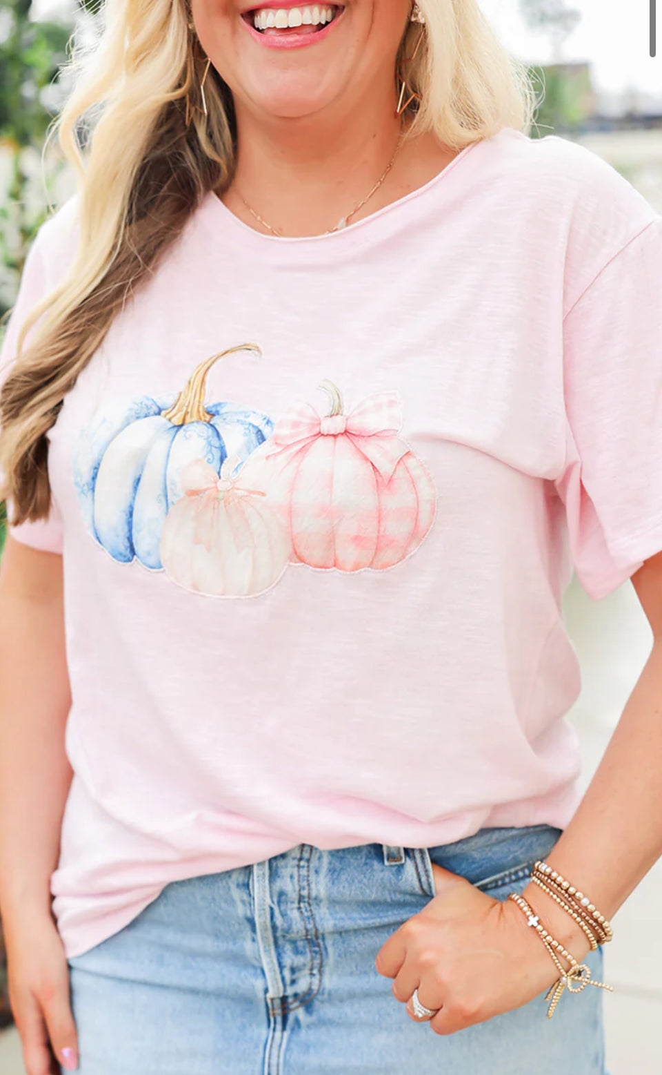 Layerz Pink Pumpkin AppliqueTee