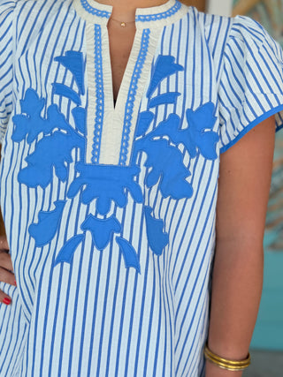 Peri Blue Stripe Zuri Top