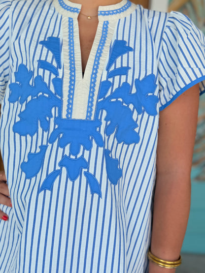Peri Blue Stripe Zuri Top