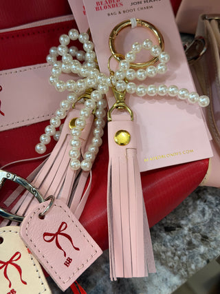 JH x Beaded Blondes Bag Charm Blush Leather