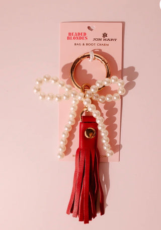 JH x Beaded Blondes Bag Charm Cherry Leather