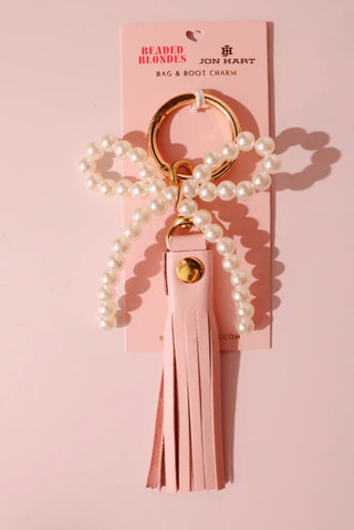 JH x Beaded Blondes Bag Charm Blush Leather