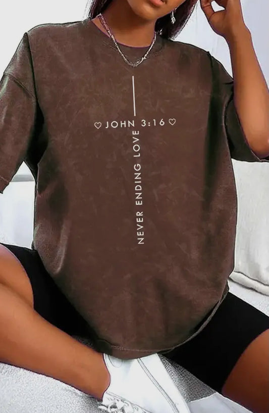 Never Ending Love Oversized Chocolate Tee
