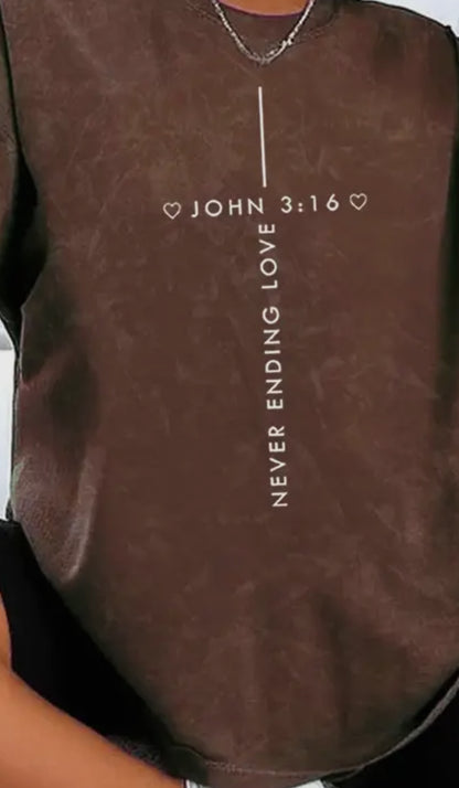 Never Ending Love Oversized Chocolate Tee