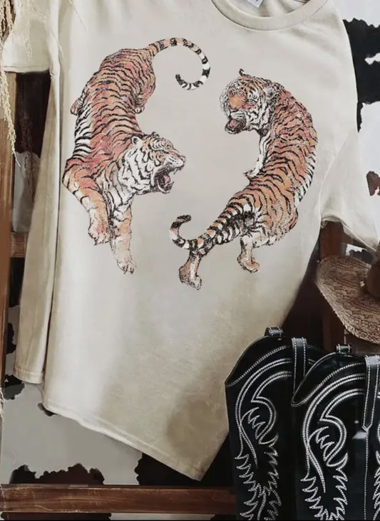 Mineral Ivory Tiger Print Tee