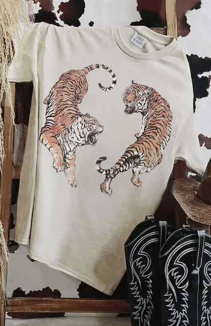 Mineral Ivory Tiger Print Tee