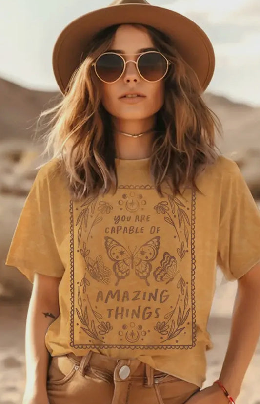 Amazing Things Mustard Graphic Tee