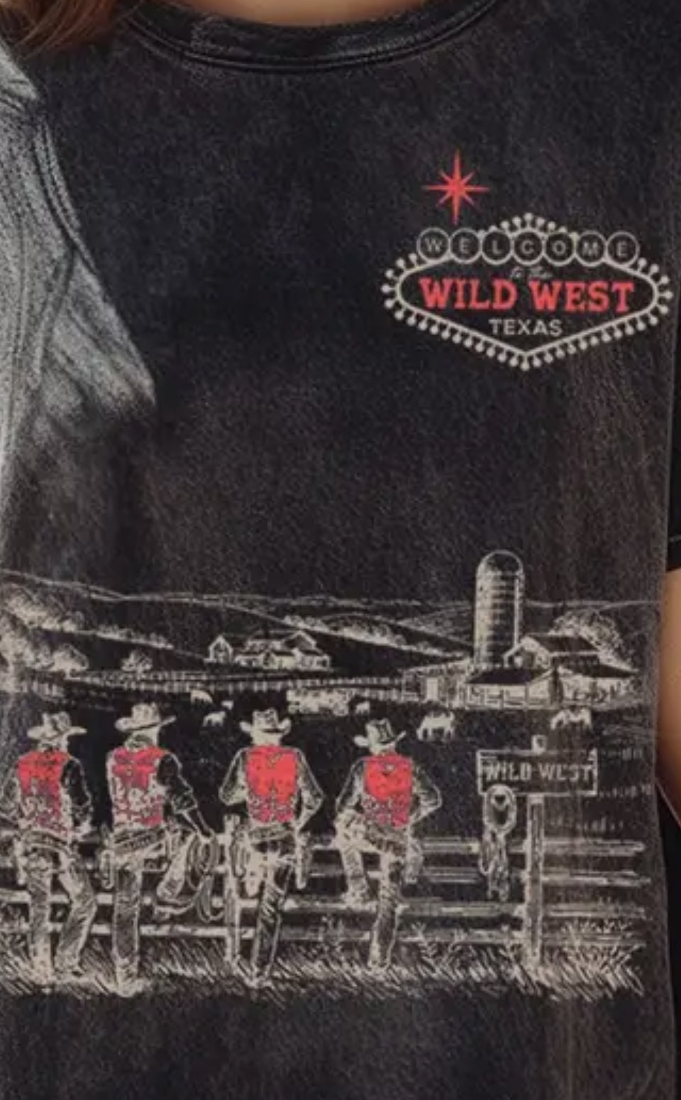 Welcome Wild West Black Tee