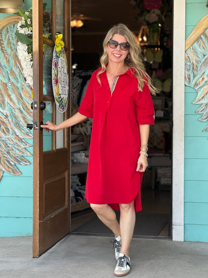 Red Wendi Tunic Dress