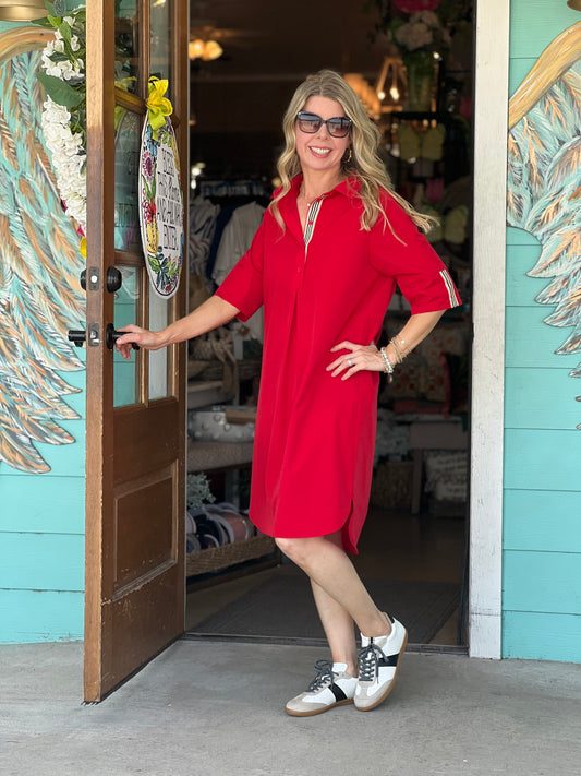Red Wendi Tunic Dress