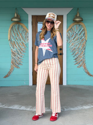 Baseball Print Denim