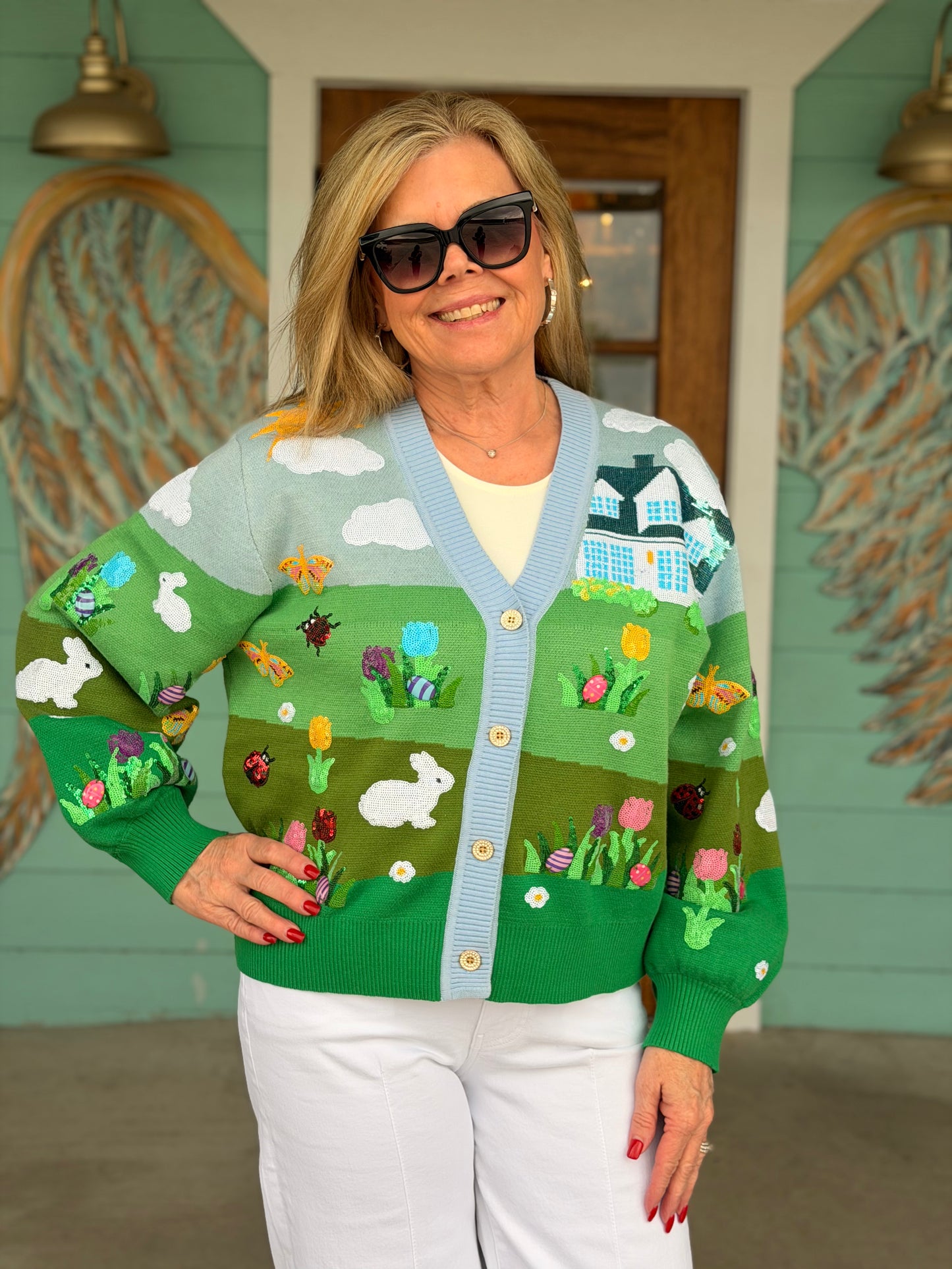 Queen of Sparkles Easter Bunny Cardigan