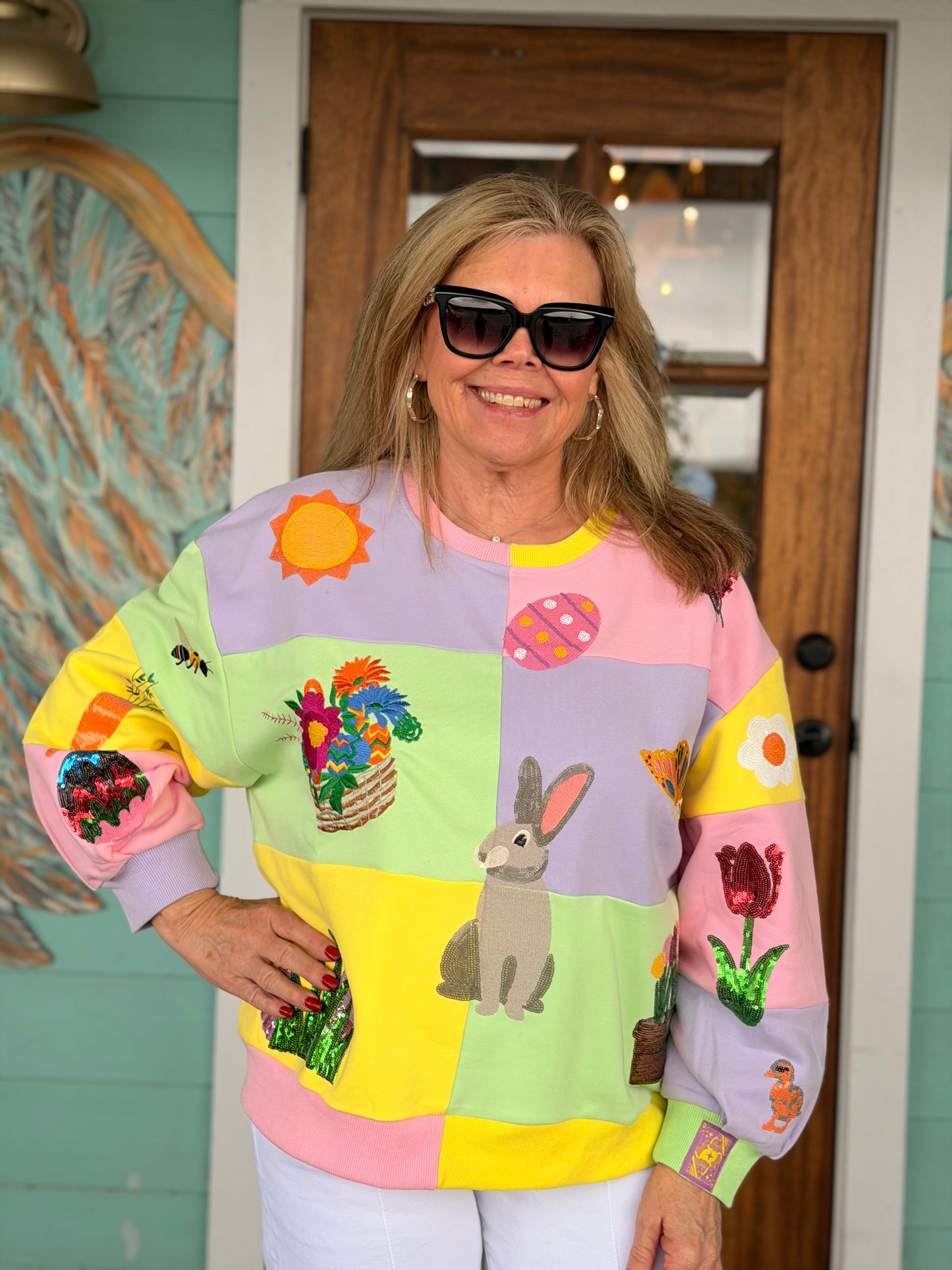 Queen of Sparkles Pastel Easter Icon Sweatshirt