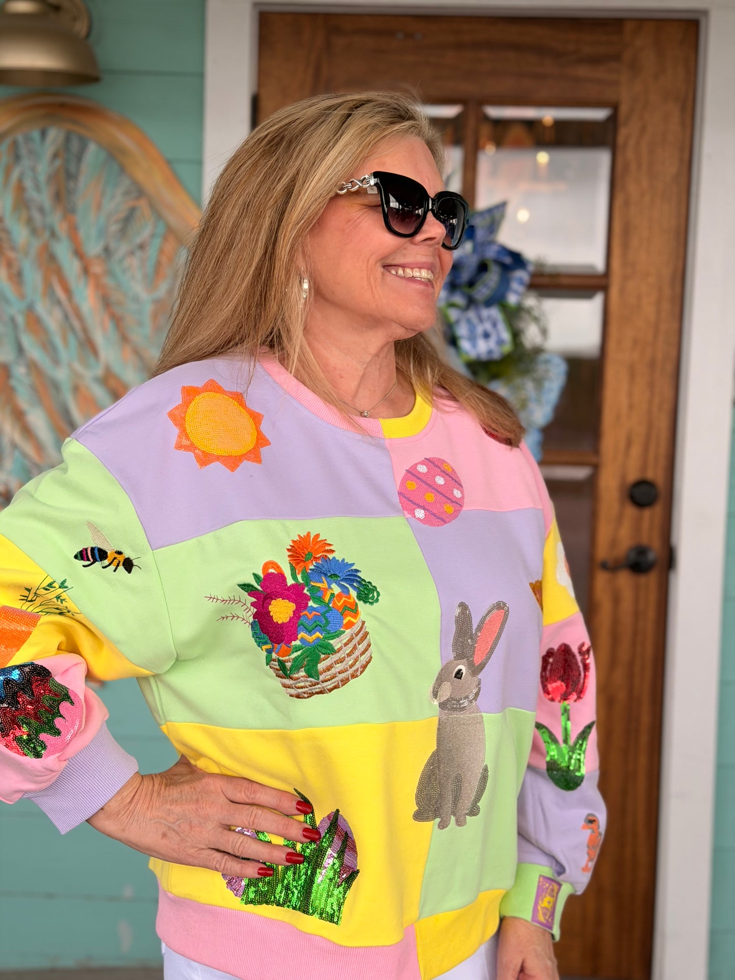 Queen of Sparkles Pastel Easter Icon Sweatshirt