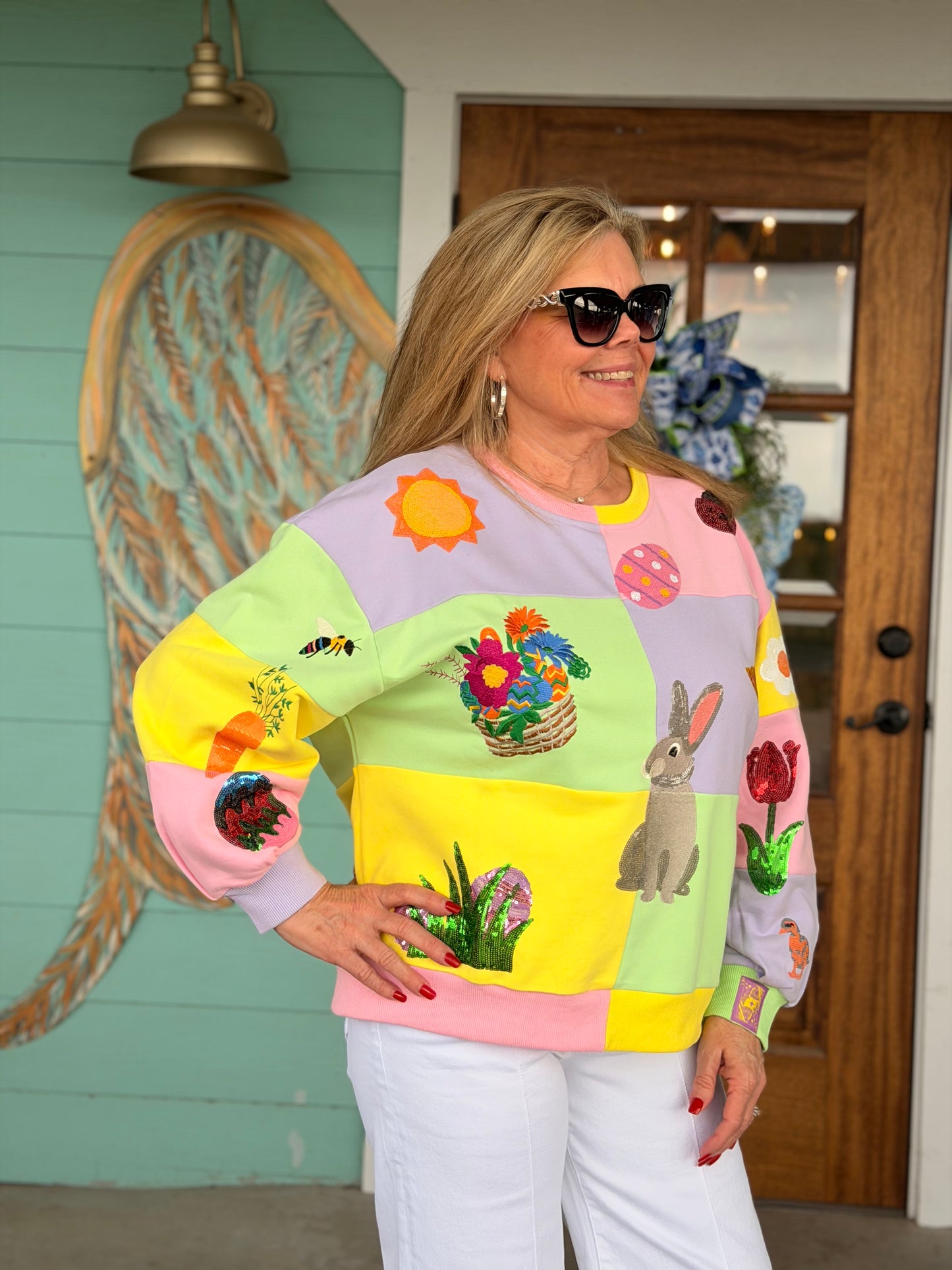 Queen of Sparkles Pastel Easter Icon Sweatshirt