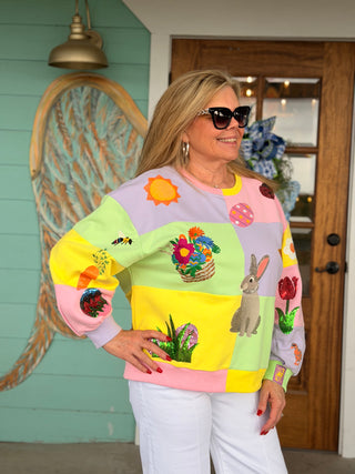 Queen of Sparkles Pastel Easter Icon Sweatshirt