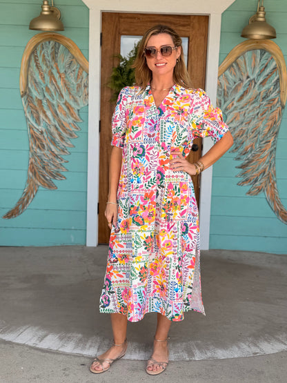 Blush Mix Floral Kaia Midi Dress