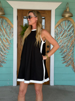 Black & White A-Line Mini Dress