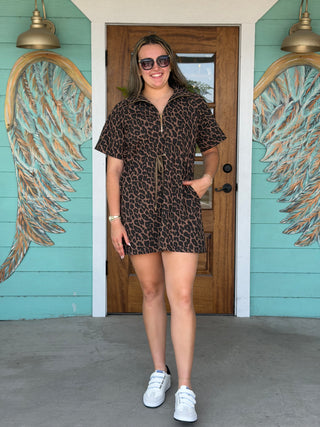 Leopard Quarter Zip Ember Dress