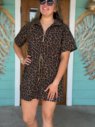 Leopard Quarter Zip Ember Dress
