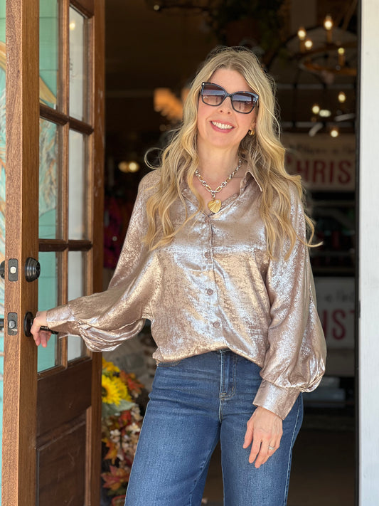 Mocha Statement Sleeve Top