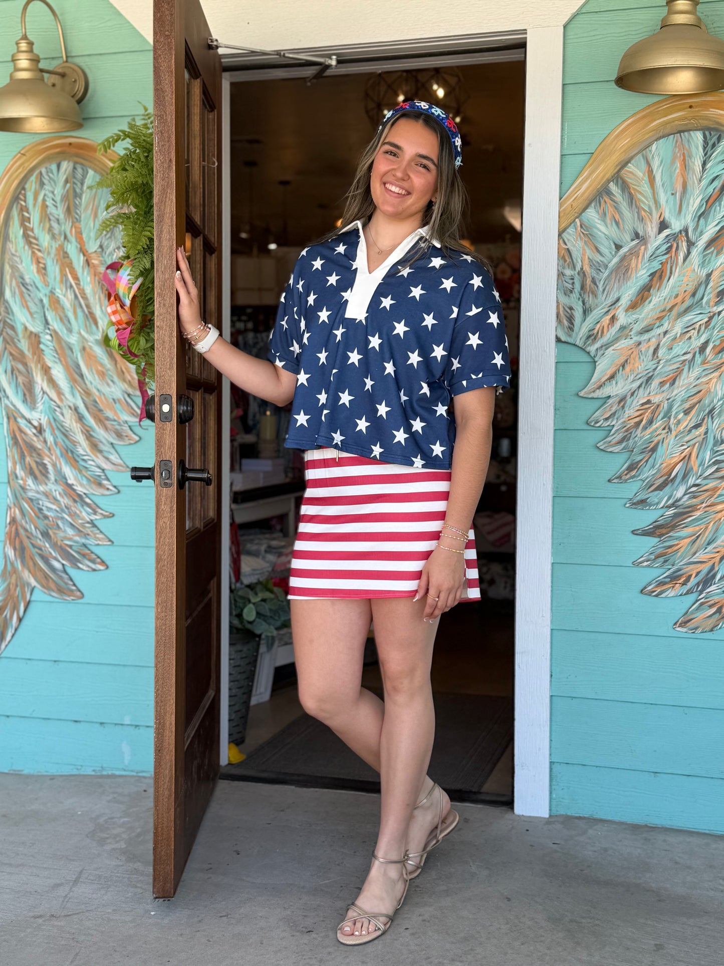Stars & Stripes Top and Skirt Set