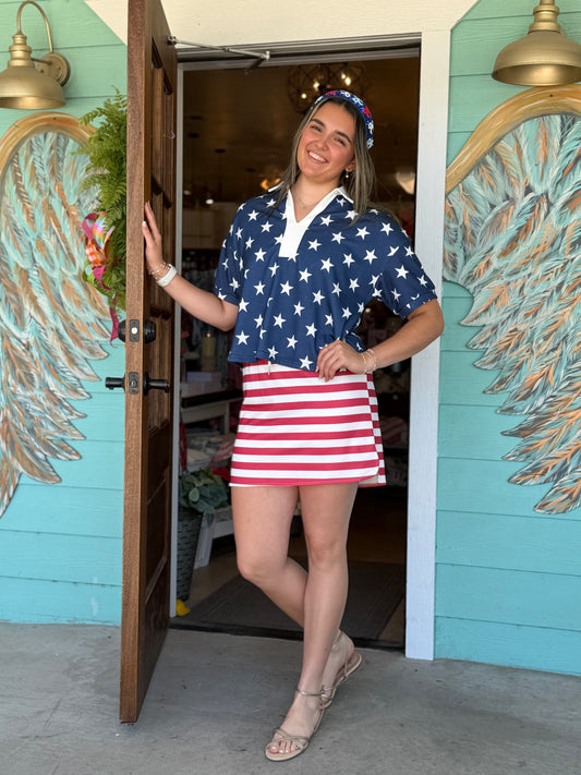 Stars & Stripes Top and Skirt Set