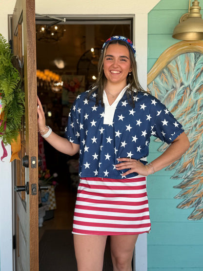 Stars & Stripes Top and Skirt Set