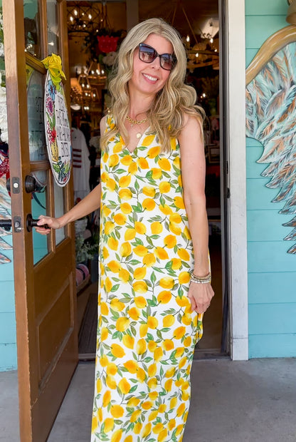 Jolene Lemon Maxi Dress