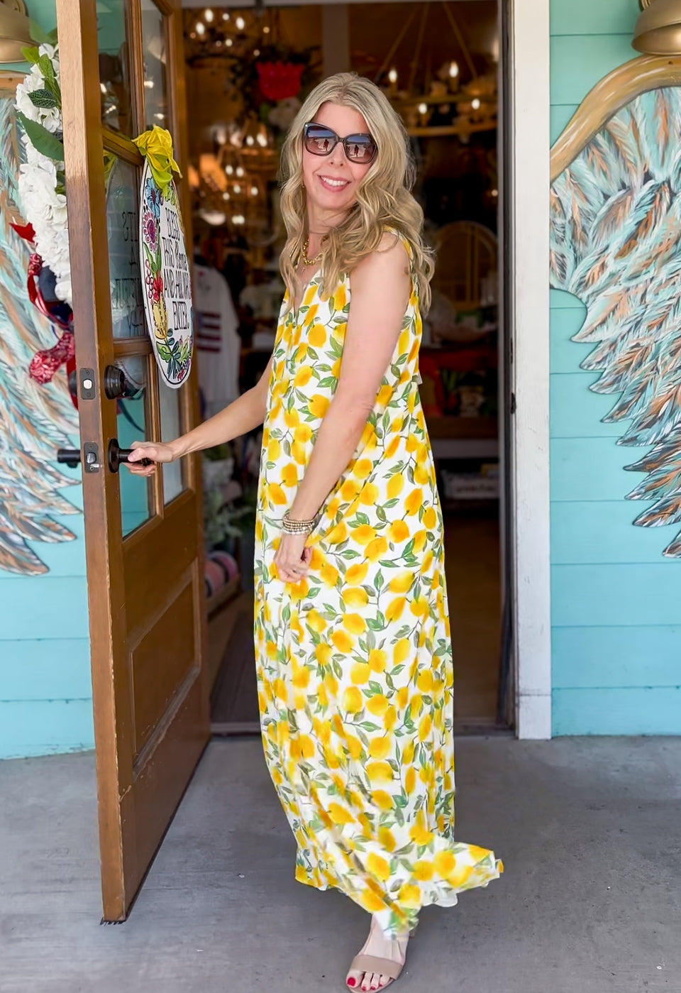 Jolene Lemon Maxi Dress