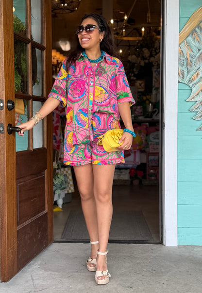 Pink Multi Perry Shorts