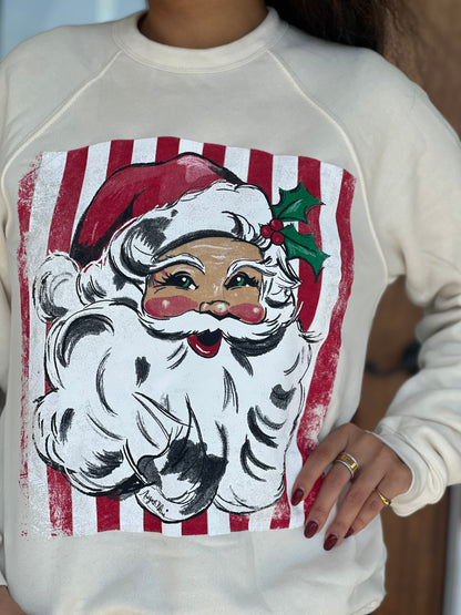 Jolly Santa Natural Sweatshirt