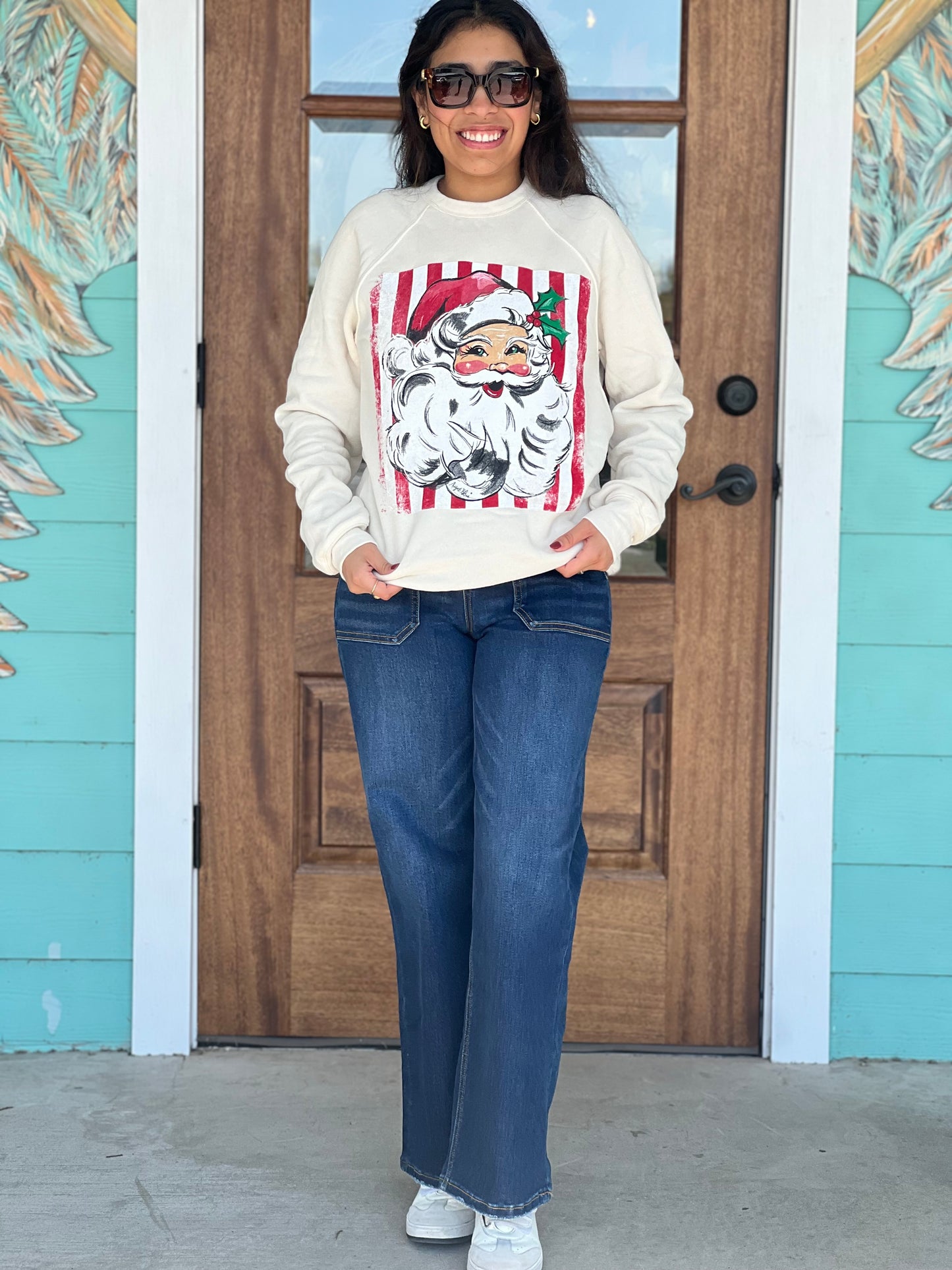 Jolly Santa Natural Sweatshirt