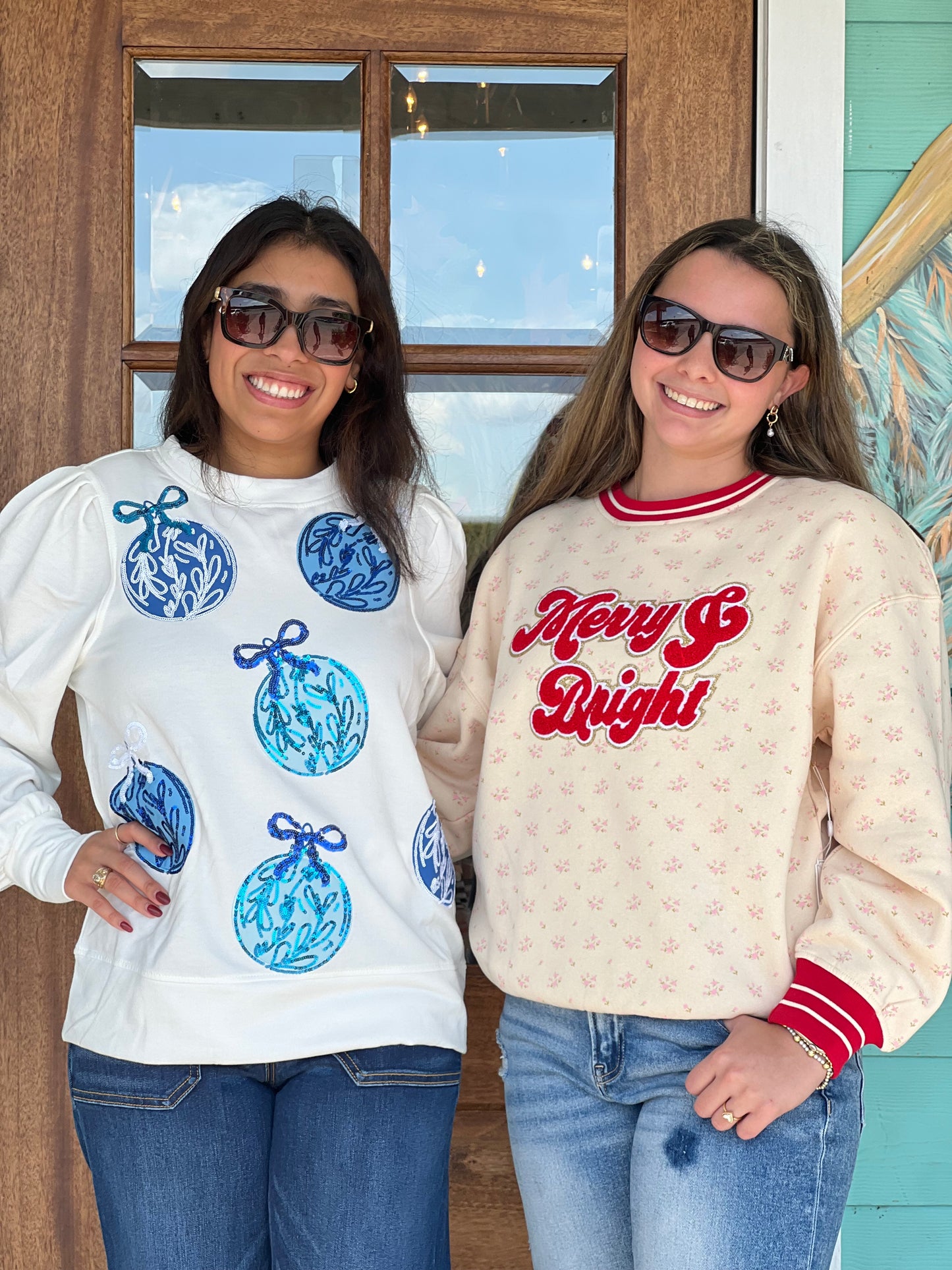 Blue Ornament Kelly Sweatshirt