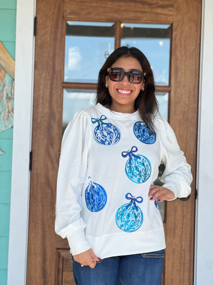 Blue Ornament Kelly Sweatshirt
