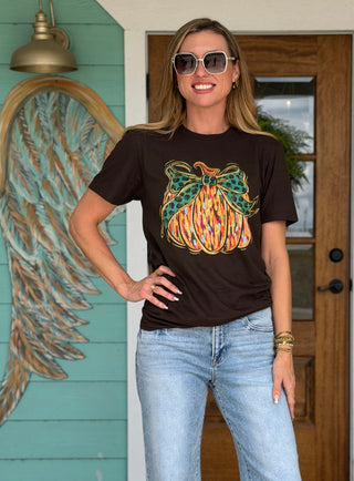 Painted Pumpkin Chocolate Tee