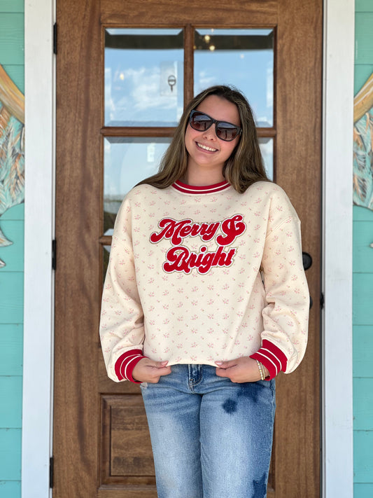Varsity Floral Merry & Bright Sweatshirt