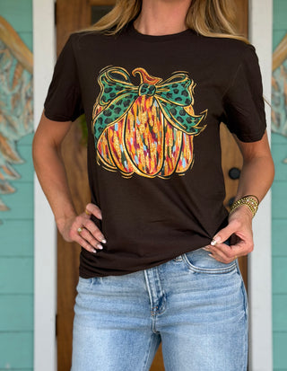Painted Pumpkin Chocolate Tee