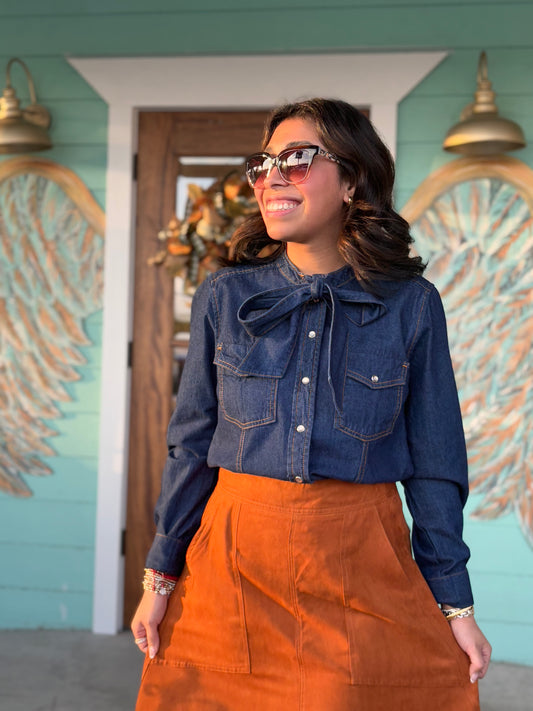 Dark DenimTrixie Long Sleeve Shirt